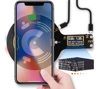 Tester di Ricarica Wireless 10W con Alloggiamento ABS Colore Nero e Cavo USB da
