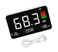 Tester di rumore ricaricabile Decibel Meter Desktop Digital Sound Level Meter con tempo Temperatura e umidità Display Dispositivo di misurazione