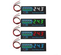 Tester di tensione della batteria a LED per batterie al litio 7-55 V CC, per batterie LiFePO4 e -Acid - cella 3S-14S con allarme di bassa tensione, mem di spegnimento (blu)