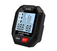 Tester di tensione di uscita, tester di presa elettrica - Tester di presa elettrica CA - Tester di presa con schermo LCD per test di guasti a e tensione, analisi dei circuiti