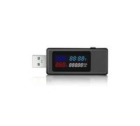 Tester di tensione e corrente USB 6 in 1 DC4-30V 0-6,5A Display IPS Rilevatore caricabatteria digitale Misuratore capacità temporizzazione Adattatore alimentazione mobile(Black)