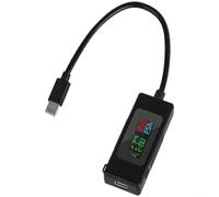 Tester di tipo C con display digitale per il monitoraggio della tensione, corrente e potenza, rilevamento rapido del protocollo di ricarica (nero)