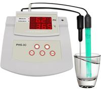 Tester digitale da tavolo for pH, doppia sonda for test di pH e temperatura, calibrazione automatica, alta precisione 0,01, for acquario da laboratorio e piscina