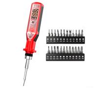 Tester digitale intelligente di tensione, penna con triplo allarme e luce sonora schermo e torcia a LED per rilevamento di circuiti CA strumento di sicurezza elettrica nero 175 mm (25 pezzi)