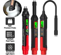 Tester Digitale Portatile per Liquido Freni con Retroilluminazione a 3 Colori, Tester Preciso per Olio Freni Auto con Allarme Sonoro e Luminoso DOT3 DOT4 DOT5.1