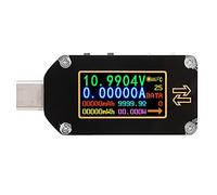 Tester digitale USB di tipo C con display LCD, multimetro misuratore di tensione, corrente e potenza, schermo IPS a colori da 0,96 pollici per il monitoraggio in tempo reale della
