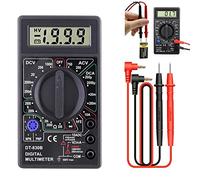 Tester Elettricista Voltmetro,Tester Elettricista,Multimetro Digitale Professionale,Con Cavi Puntali Protester Multimeter,Misura Tensione AC/DC,Polimetro per misurare la continuità,Escluse le batterie