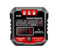 Tester For Prese Con Display Digitale LCD For Test Di Corrente For Testare Corrente/interruttori Dispersione Diagnostica Rapida Accurata(Black)
