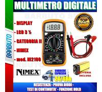 TESTER MULTIMETRO PORTATILE DIGITALE CON DISPLAY LCD 3Â½ mod. NI2100