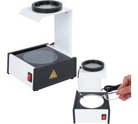 Tester ottico per lenti polariscopiche con sorgente luminosa a LED per la verifica dellautenticità del e il rilevamento delle deformazioni del vetro.