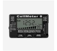 Tester per batterie a 8 celle con display LCD e funzione di scarica per l'analisi digitale della capacità della batteria.