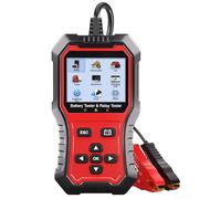 Tester per batterie automobilistiche 12 V 24 V, strumento diagnostico per veicoli con display a colori per auto moto camion, per relè per 4/5 pin, analisi della salute per allagato per gel AGM per
