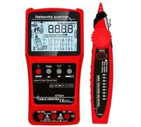 Tester per cavi di rete 3 in 1 ET628 con funzioni multimetro, schermo LCD, cavo per linee telefoniche LAN, misurazione della lunghezza del filo, puntatore rosso e custodia inclusi (ET624)