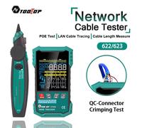 Tester per Cavi di Rete TOOLTOP Multimetro 2in1 Tracciamento Cavi Test POE Misurazione Lunghezza 400M Sensibilità Regolabile Tracciatore di Linee