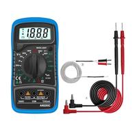 Tester per Condensatori, AN8205C Multimetro digitale Auto Range Retroilluminazione Amperometro AC/DC Volt Ohm Tester Misuratore portatile Multimetro con termocoppia(AN8205C Blue)