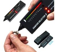Tester per diamanti, tester professionale per gioielli ad alta precisione, strumento per gioielliere per principianti ed esperti, batteria da 9 V inclusa (tester per diamanti neri)