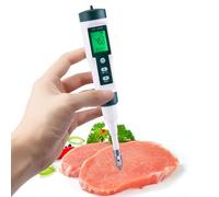 Tester per pH alimentare - ABS 23 x 4,2 x 4,2 cm | PH-metro portatile ad alta precisione con sonda | Analizzatore per acqua, formaggio, lievito, conserve e carni con compensazione termica e blocco
