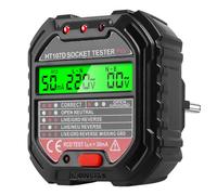 Tester per prese, 6 modalità digitale, con test RCD e display di tensione LCD, elettroscopio elettrico da 10 A, con indicatore luminoso di controllo, 90-250 V/45-65 Hz