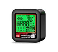 Tester per prese GFCI con display LCD, rilevatore di prese, tester di tensione elettrica per tensione standard a 3 fili 260 V AC, controllo presa 6 indicatori visivi/leggenda di cablaggio per la casa