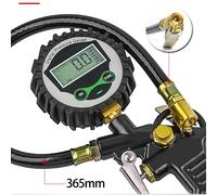 Tester per veicoli con retroilluminazione con display digitale LCD da 200 PSI Gonfiatore per pneumatici con manometro per pneumatici