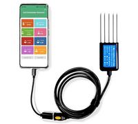 Tester pH EC NPK per suolo, analizzatore USB digitale con umidità e temperatura, sonda automatica, registrazione dati su smartphone per la fertilità delle piante da interni ed esterni