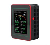 Tester portatile della qualità dell'aria 2000mAh per la batteria Home | Misura 15 parametri, AQI/PM/HCHO, schermo LCD codificato a colori, aggiornamenti in tempo reale, monitoraggio della salute