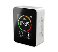 Tester Portatile For Rilevatore Di Anidride Carbonica For Monitoraggio Della Qualità Aria PPM Misuratore CO2 Termometro E Igrometro In Uno Rapidamente Accurato(White)