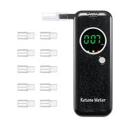 Tester portatile per chetoni, misuratore digitale del respiro per chetoni, tester per chetosi per determinare lo stato dei chetoni, con 10 bocchini intercambiabili