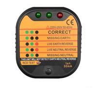 Tester Presa 220V LCD per rcd Guasti Cablaggio Tester Presa 220V(EU) | Rileva cablaggi errati, messa per terra assente, inversione fase/neutro, display LCD chiaro