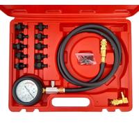 TESTER PRESSIONE OLIO MOTORE AUTO KIT 12PZ. COMPRESSIONE 0-10 BAR 0-140 PSI