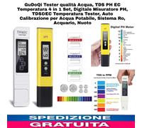 Tester qualità Acqua, TDS PH EC Temperatura 4in1 Set, Digitale Misuratore PH,
