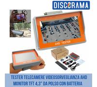 TESTER TELECAMERE VIDEOSORVEGLIANZA AHD MONITOR TFT 4,3" DA POLSO CON BATTERIA