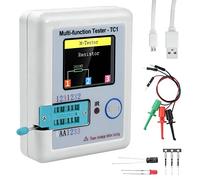 Tester Transistor Multifunzione, Transistor Retroilluminato TFT LCR-TC1, Display Grafico Colorato Tascabile LCR ESR per Transistor Resistore Condensatore Triodo Diodo, 1,8 pollici