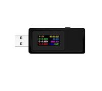 Tester USB 10 in 1. Dc. Tipo -C USB Tester Current 4-30V Metro di tensione Timing Ammeter Ammeter Digital Monitor Cut-off Indicatore di alimentazione Caricabatterie bancario(MX19 Black)