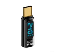 Tester USB C da 240 W, confezione da 2 pezzi, tensione di potenza, display digitale a LED, trasmissione dati, 40 Gbps, supporto video 8K, colore nero