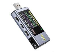 Tester USB C voltmetro amperometro 28 V 7 A rilevamento rapido di carica per telefono per caricabatterie cavo per analisi della capacità della batteria (blu)