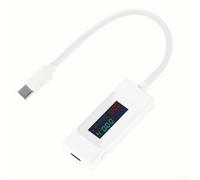 Tester USB DC TypeC Tensione 4 30V Corrente 6 5A Misuratore di Potenza Amperometro per Caricabatterie USB Supporta 0 0 PD VOOC Ricarica Rapida con Salvataggio Dati (065C-bianco)