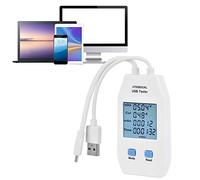 Tester USB LCD, Rilevatore di Amperometro Mini Voltmetro, Misuratore di Capacit¨¤ del Caricatore Digitale, Rilevatore di Capacit¨¤ della Batteria Ad Alta Precisione Monitor di Tensione(UT658 Doppio)