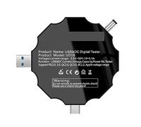 Tester USB Tester USB Dc Voltmetro digitale Amp Misuratore di tensione e corrente Amperometro USB3.0 18 in 1 Rilevatore Caricatore banca di potere + Clip a coccodrillo DC(Add DC5525)