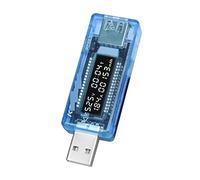 Tester USB USB Tester. Dc. Voltmetro. 4V-20V. Digital Volt Meter Caricabatterie Capacità Indicatore Tempo Visualizza Rilevatore di potenza della batteria mobile(Blauw)