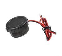 Tester voltmetro digitale a LED rotondo a doppio filo, CC 5-100 V, impermeabile, resistente alla polvere per il monitoraggio di automobili, veicoli elettrici, moto e circuiti solari CC (giallo)