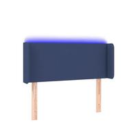 Testiera blu 93 x 16 x 78/88 cm tessuto - Moderna testiera da letto con illuminazione per camera da letto, rivestimento in tessuto di alta qualità ed efficienza energetica - Atmosfera perfetta per il