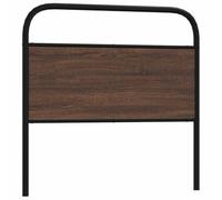 Testiera classica per letto, rovere marrone 90 cm, materiale in acciaio e legno, robusta struttura in metallo, gambe forti, ottimo supporto per la schiena durante la lettura o