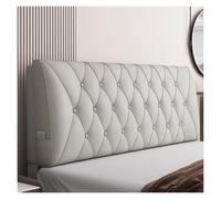 Testiera imbottita da parete con trapuntatura a bottoni per letto king size, schienale rimovibile, grande cuscino per comodino, grigio, 200 x 60 x 10 cm, supporto lombare per il massimo comfort
