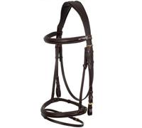 Testiera in cuoio modello CLASSIC PADDED con frontalino e capezzina imbottiti Su