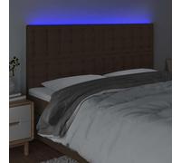 Testiera in tessuto marrone scuro, 180 x 5 x 118/128 cm, moderna testiera con illuminazione per camera da letto, rivestimento in tessuto di alta qualità ed efficienza energetica