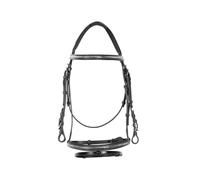 Testiera inglese in cuoio con clincher su frontalino e nasalina Equestro