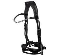 Testiera inglese per cavalli modello Moulin Rouge con sovracapo sagomato nasalin