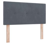 Testiera LED vidaXL con bottoni trapuntati Grigio scuro 90 cm in VellutoTestiera letto