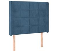 Testiera letto - Blu scuro 103x16x118/128 cm velluto - Accessorio lussuoso per camera da letto con illuminazione moderna - Migliora l'atmosfera nella zona notte